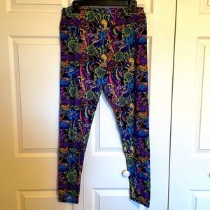 Lularoe Black And Rainbow Leggings Nwt 